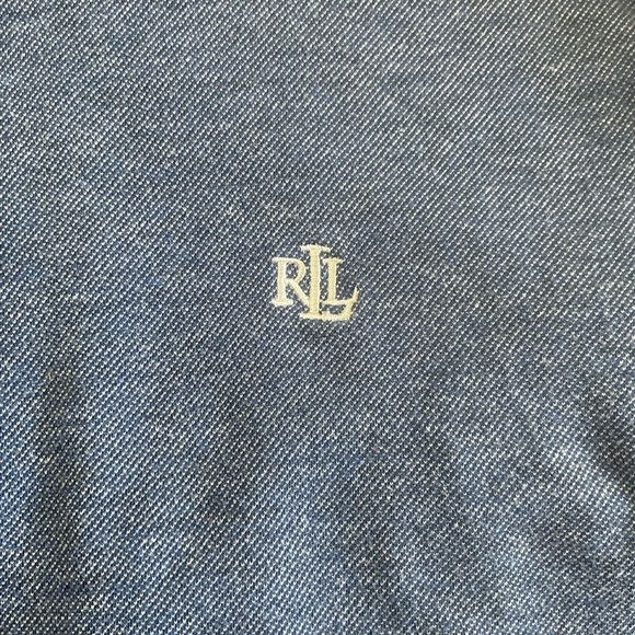 Lauren Ralph LaurenBlack Label Long Sleeve Knit Top Women Size Med Blue/white - Picture 6 of 10